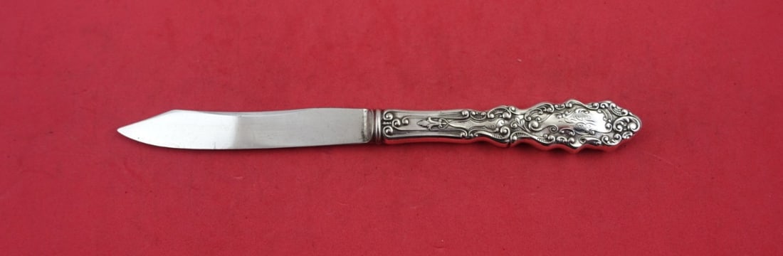 Gorham Luxembourg Sterling Silver Fruit Knife 7" SP Blade: Gorham Luxembourg Sterling Silver Fruit Knife 7" SP Blade Presenting the Luxembourg fruit knife by Gorham, crafted from high-quality sterling silver. This elegant knife features a hollow handle with a