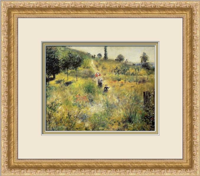 Pierre-Auguste Renoir Path in the High Grass Custom Framed Print: Pierre-Auguste Renoir Path in the High Grass Custom Framed Print This beautiful print titled "Path in the High Grass" by Pierre-Auguste Renoir captures a serene landscape scene and is expertly custom