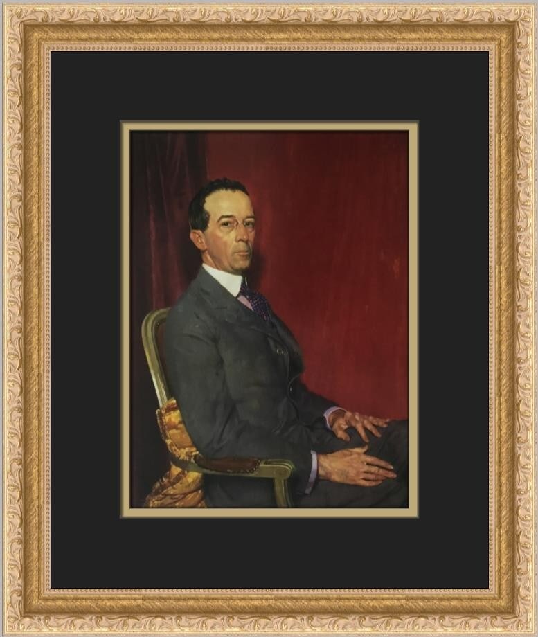 William Orpen Portrait of Robert S Clark Custom Framed Print 16x13: William Orpen Portrait of Robert S Clark Custom Framed Print 16x13 This exquisite custom framed print features the iconic artwork "Portrait of Robert S Clark" by renowned artist William Orpen. Measuri