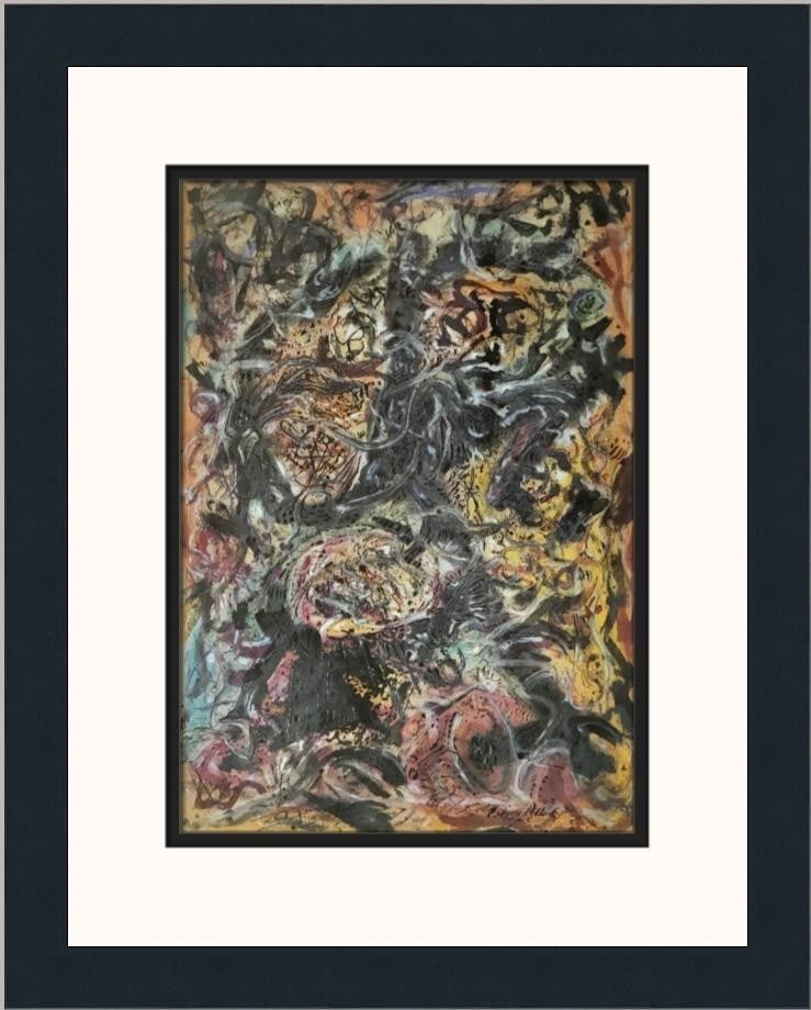 Jackson Pollock Pattern Custom Framed Lithograph Art Print: Jackson Pollock Pattern Custom Framed Lithograph Art Print This exquisite custom framed print titled "Pattern" is a stunning representation of Jackson Pollock's artistic style. Measuring 18 in. x 14 i