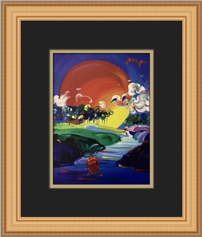 Peter Max A Better World Custom Framed Pop Art Print 14 x 12 (1 of 2)