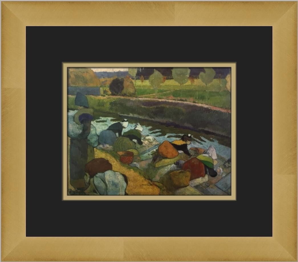 Paul Gauguin Washer Women Custom Framed Impressionist Print: Paul Gauguin Washer Women Custom Framed Impressionist Print This exquisite custom framed print titled 'Washer Women' by renowned artist Paul Gauguin captures the essence of Impressionism. Created in 1