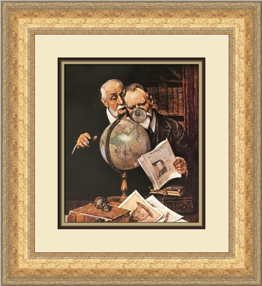 Norman Rockwell Settling an Argument Custom Framed Print 1979: Norman Rockwell Settling an Argument Custom Framed Print 1979 This stunning custom framed print titled "Settling an Argument" by renowned artist Norman Rockwell captures a moment of deliberation and d