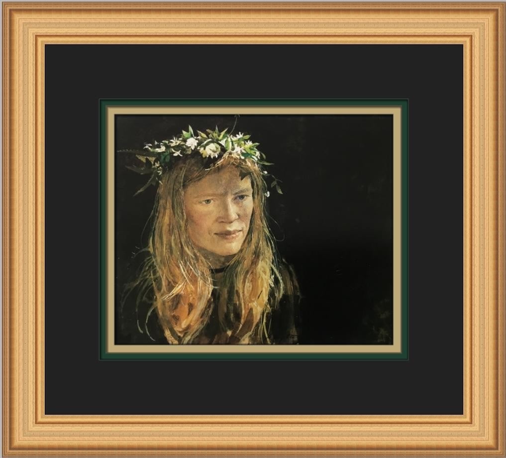 Andrew Wyeth Crown of Thorns Custom Framed Print 14 x 13 Landscape: Andrew Wyeth Crown of Thorns Custom Framed Print 14 x 13 Landscape This exquisite custom framed print features Andrew Wyeth's renowned artwork titled "Crown of Thorns," showcasing the artist's signatu