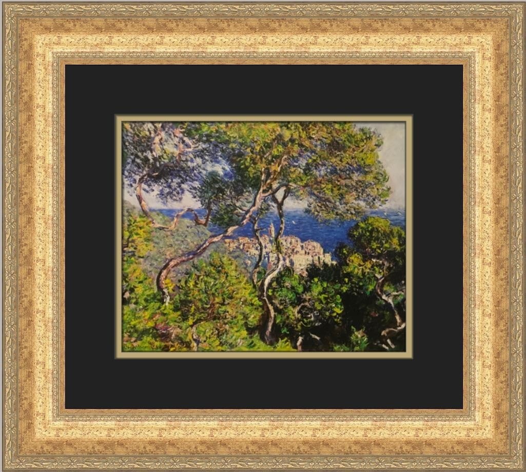 Claude Monet Bordighera Custom Framed Print 17x19 in Impressionism Art: Claude Monet Bordighera Custom Framed Print 17x19 in Impressionism Art This stunning custom framed print features the iconic artwork "Bordighera" by renowned artist Claude Monet. Measuring 19 in. in l