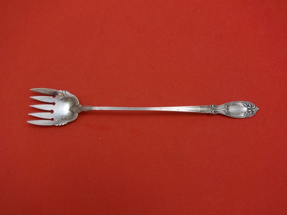 Frank Whiting Victoria Sterling Silver Lettuce Fork 8 1/4": Frank Whiting Victoria Sterling Silver Lettuce Fork 8 1/4" This elegant lettuce fork from the Victoria pattern by Frank Whiting is crafted from high-quality sterling silver. Measuring 8 1/4 inches in