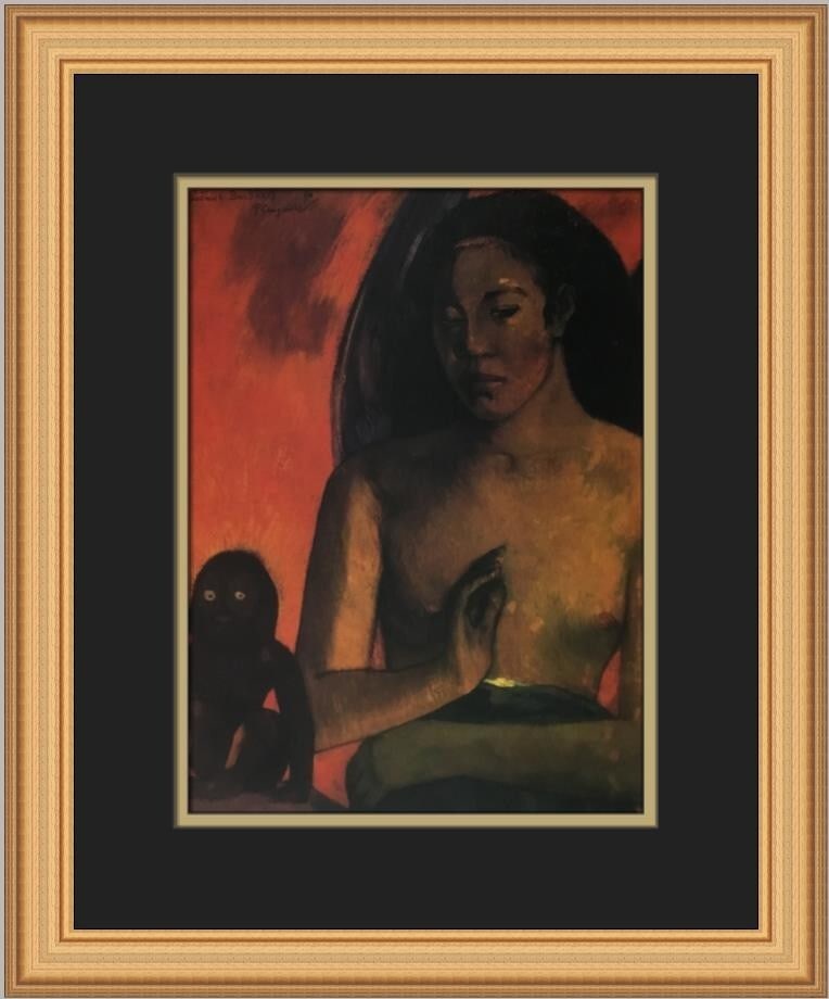 Paul Gauguin Savage Poems Custom Framed Art Print 1982: Paul Gauguin Savage Poems Custom Framed Art Print 1982 This exquisite custom framed print features Paul Gauguin's renowned piece, "Savage Poems," a captivating example of Impressionism and Symbolism.
