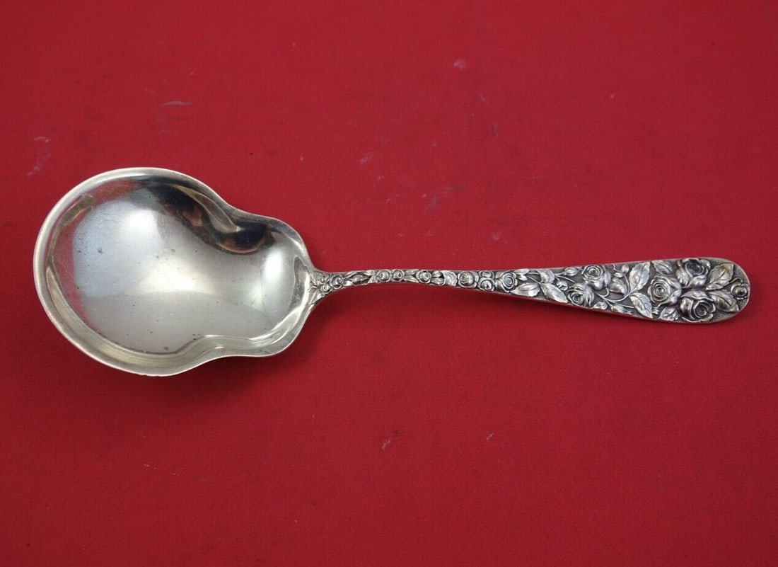 Schofield Baltimore Rose Sterling Silver Berry Spoon 9 Inch Vintage Serving: Schofield Baltimore Rose Sterling Silver Berry Spoon 9 Inch Vintage Serving This exquisite large berry spoon, measuring 9 inches, is crafted from high-quality sterling silver by the renowned maker Sch