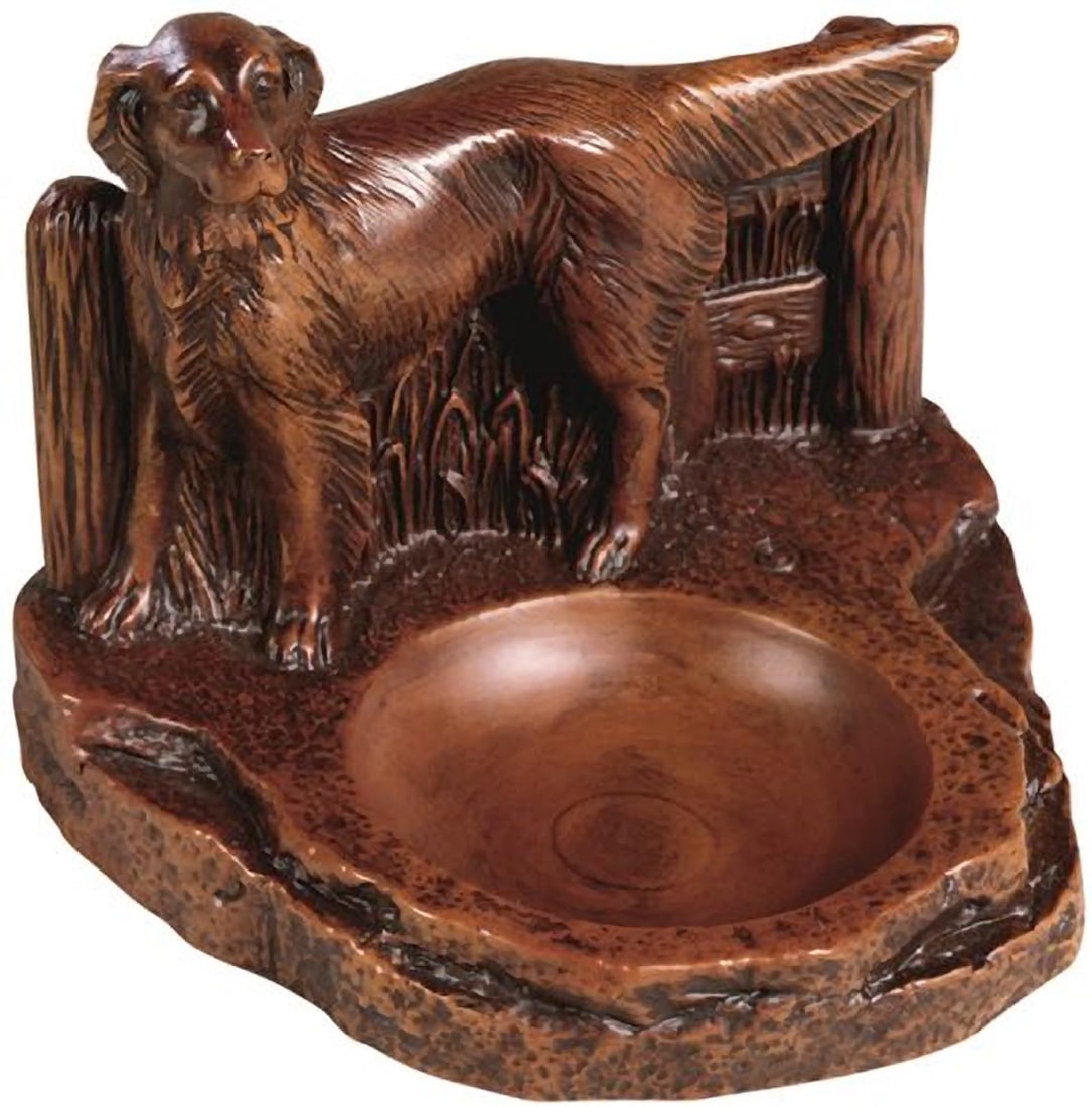 Rustic Lodge Bird Dog Change Holder Made from Resin: Rustic Lodge Bird Dog Change Holder Made from Resin This item is made at time of order. Please allow 42 to 70 days for production. Introduce a touch of rustic charm to your space with this unique bird