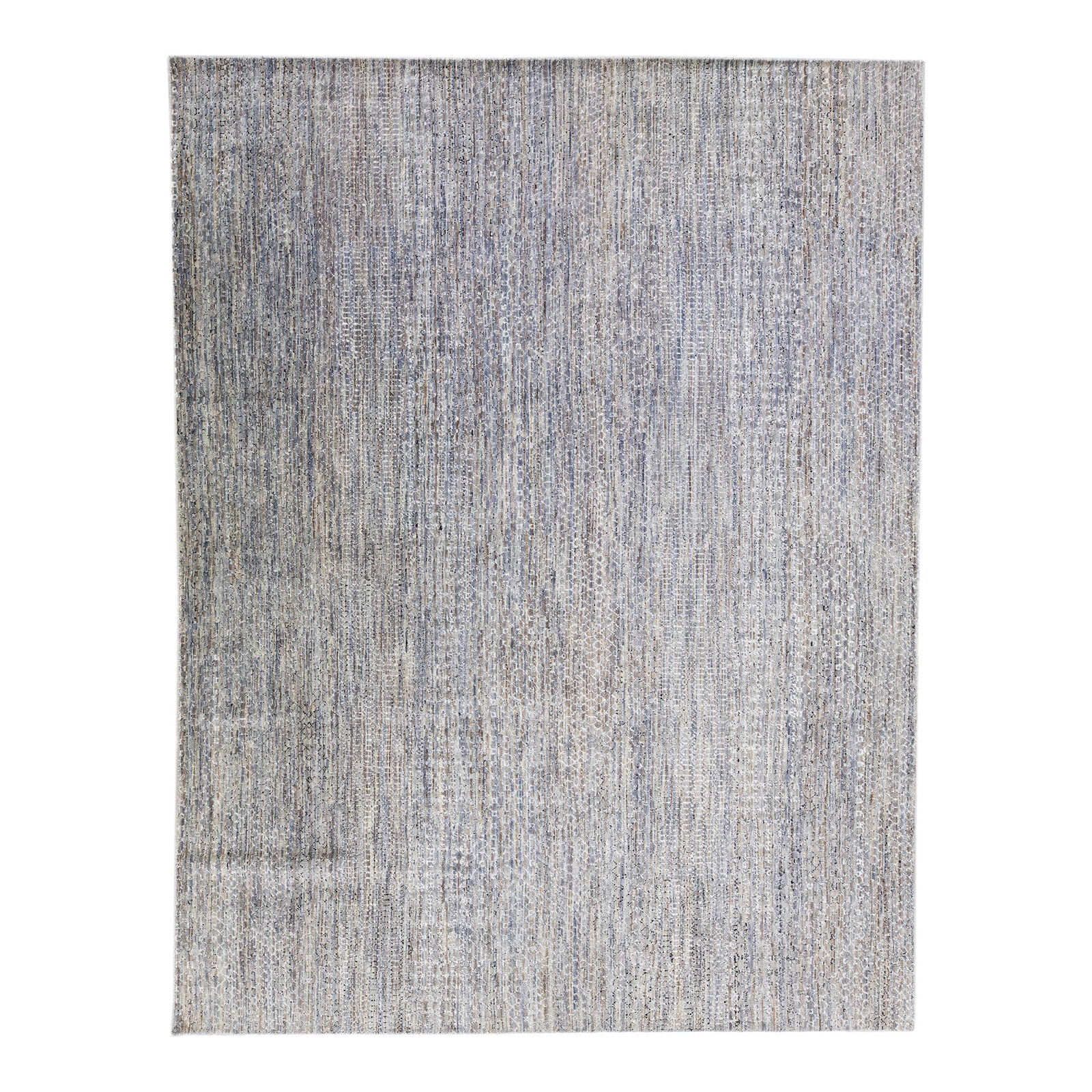 Savannah Gray Handmade Wool Rug 9'10 x 12'11 Geometric Pattern: Savannah Gray Handmade Wool Rug 9'10 x 12'11 Geometric Pattern Enhance your living space with this stunning modern Savannah hand-knotted wool rug. Featuring a beautifully detailed gray field, the rug