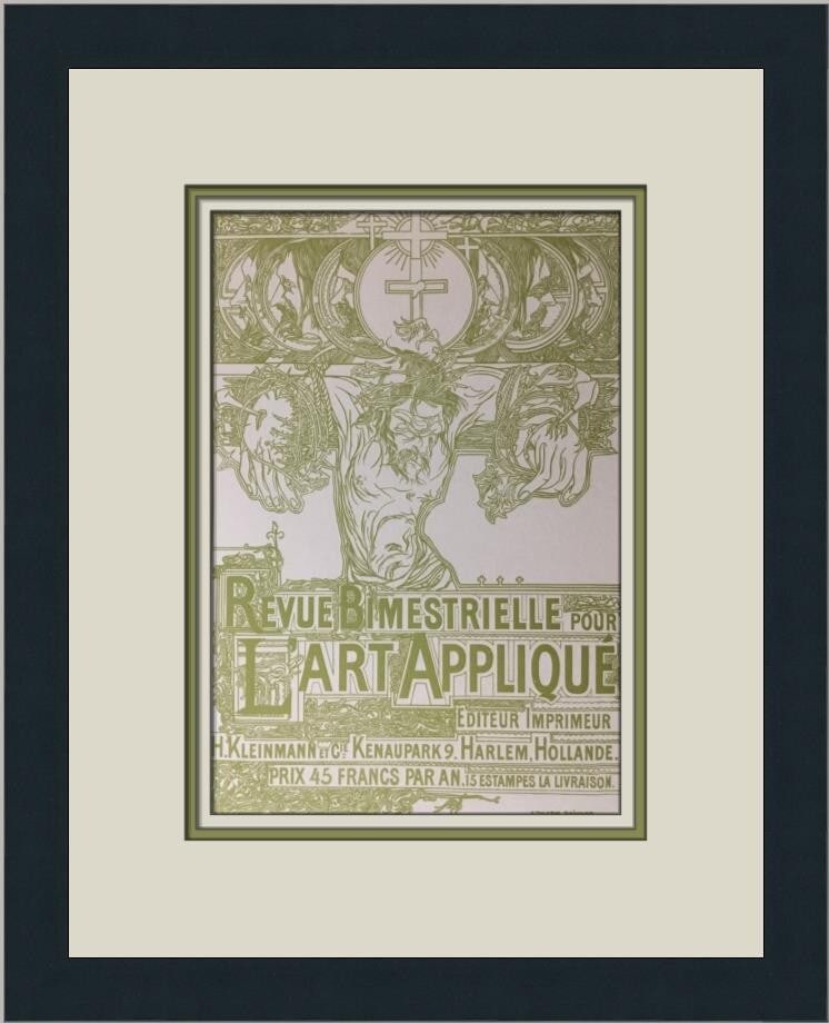 Johan Thorn Prikker Revue Bimestrielle Custom Framed Art Print 17x13: Johan Thorn Prikker Revue Bimestrielle Custom Framed Art Print 17x13 This exquisite print titled "Revue Bimestrielle" by artist Johan Thorn Prikker showcases a blend of Expressionism and Impressionism