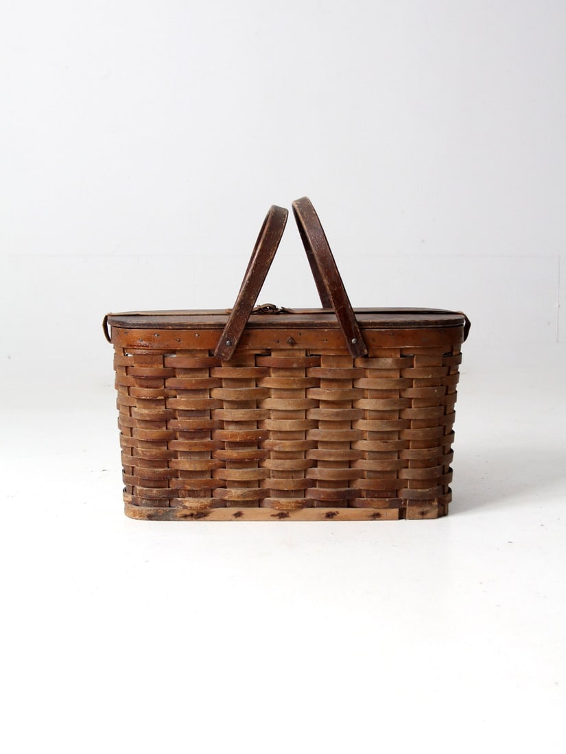 Vintage Hawkeye Insulated Picnic Basket Early 20th Century (1 of 14)