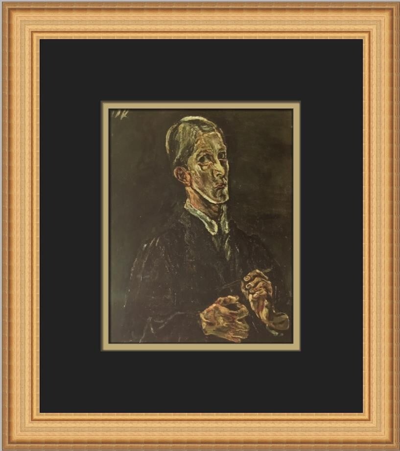 Oskar Kokoschka Self-Portrait Print Custom Framed Art 12x14: Oskar Kokoschka Self-Portrait Print Custom Framed Art 12x14 This stunning custom framed print features Oskar Kokoschka's Self-Portrait with Brush, a captivating piece that embodies the Expressionism s