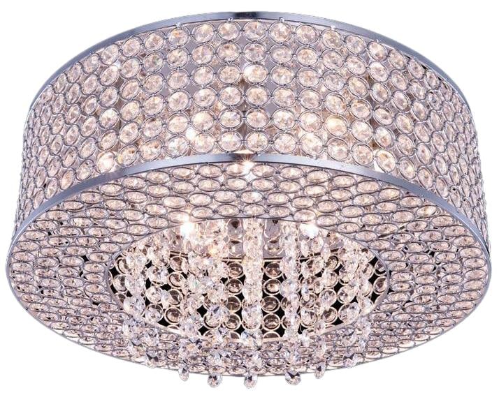 Elegant Lighting Amelie Chrome Flush Mount Light 6 Bulb: Elegant Lighting Amelie Chrome Flush Mount Light 6 Bulb Illuminate your space with the sophisticated Amelie Flush Mount Light Fixture. This contemporary ceiling light features a stunning design, combi