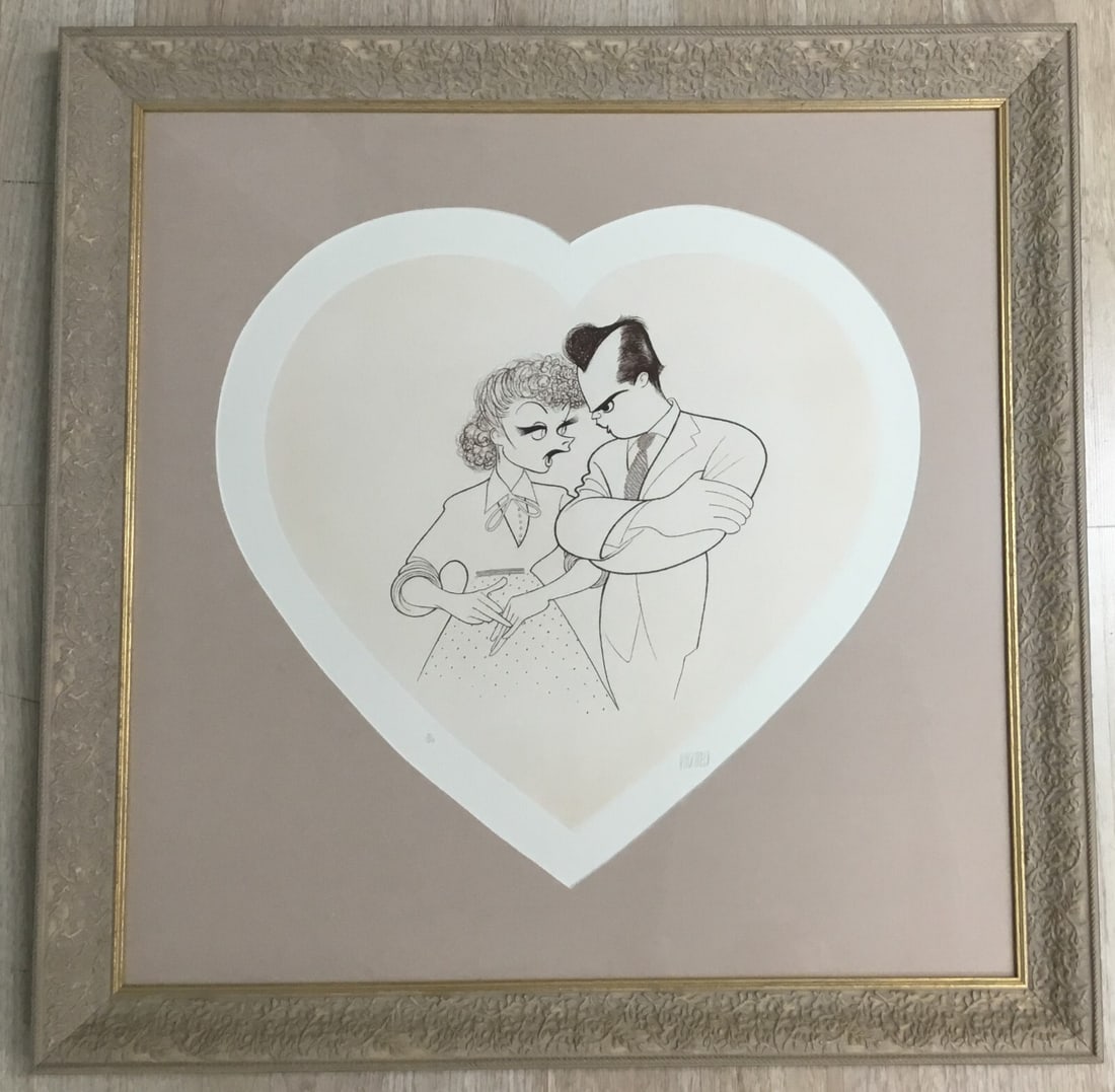 Al Hirschfeld I Love Lucy Limited Edition Signed Lithograph Framed 1990 (1 of 5)