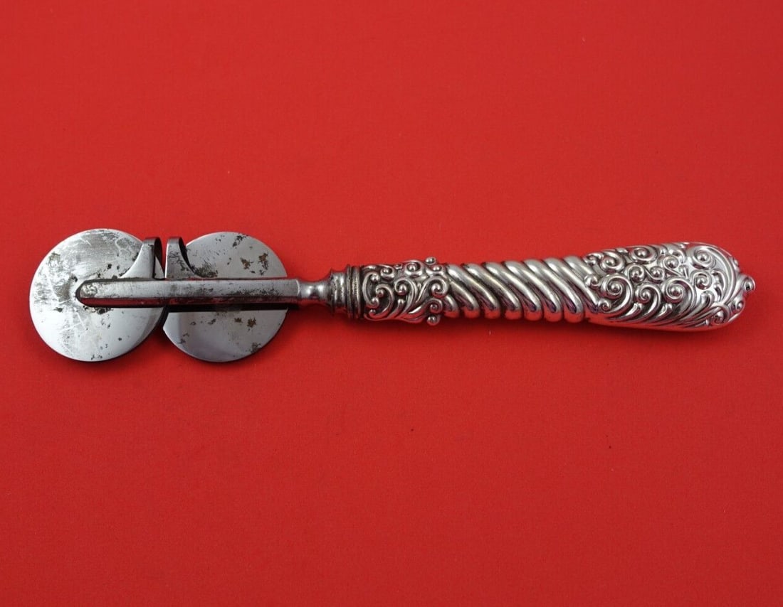 Gorham Number 75 Sterling Silver Knife Sharpener with Two Steel Wheels 8 5/8" (1 of 3)