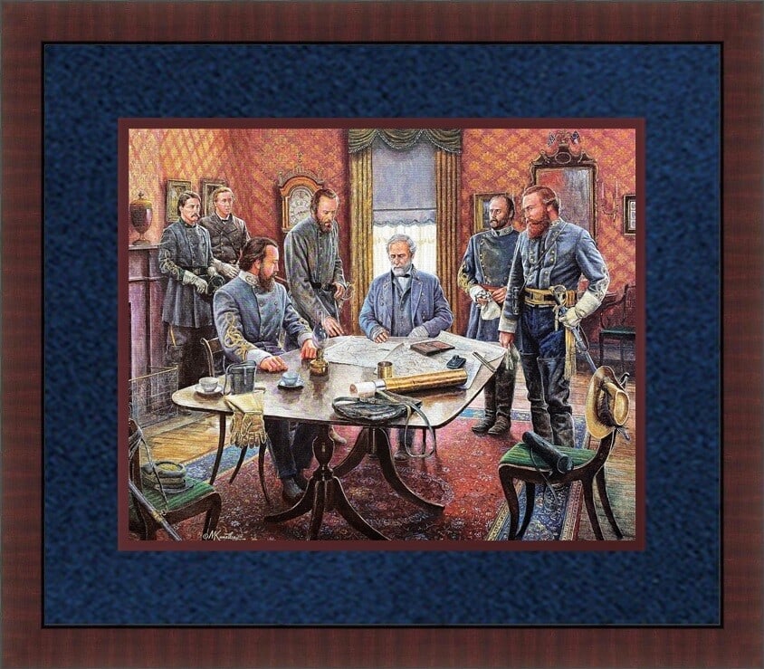 Mort Kunstler Gods and Generals Civil War Print Custom Framed: Mort Kunstler Gods and Generals Civil War Print Custom Framed This stunning Mort Kunstler Civil War print titled "Gods and Generals" captures a pivotal moment in history with stunning realism. Measuri