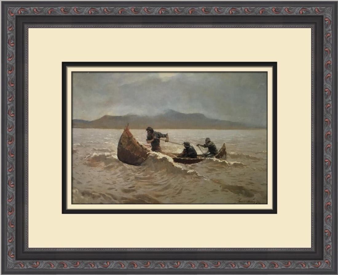 Frederic Remington Howl of the Water Custom Framed Art Print: Frederic Remington Howl of the Water Custom Framed Art Print Experience the beauty of Frederic Remington's artistry with this custom framed print titled "Howl of the Water." This stunning piece showca