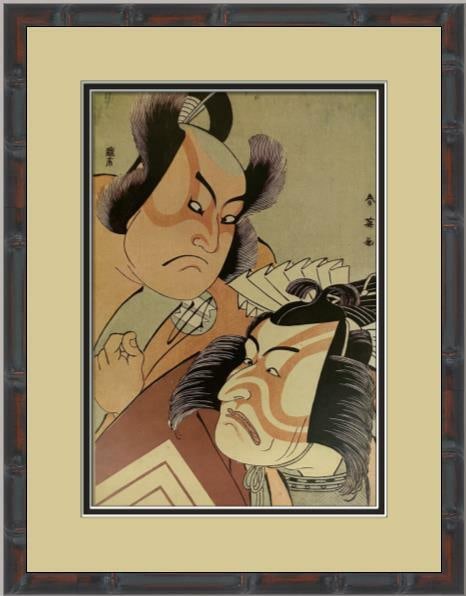 Katsukawa Shun'ei Kagemasa Asian Art Print Custom Framed 12 x 15: Katsukawa Shun'ei Kagemasa Asian Art Print Custom Framed 12 x 15 This exquisite art print titled 'Kagemasa' by renowned artist Katsukawa Shun'ei showcases Asian realism through a vibrant multi-color l