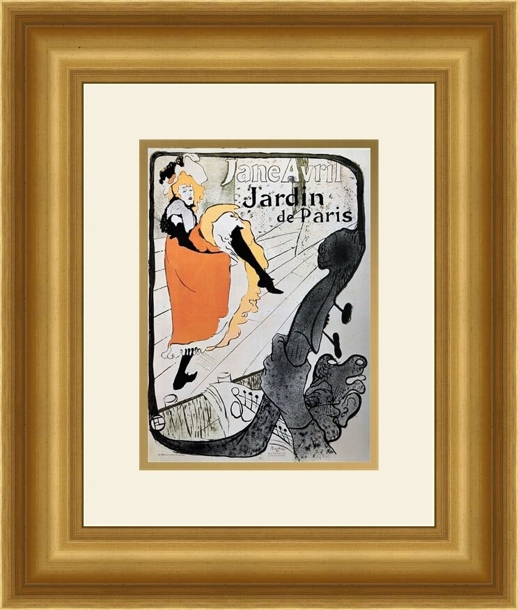 Henri de Toulouse-Lautrec Jane Avril Custom Framed Lithograph Print: Henri de Toulouse-Lautrec Jane Avril Custom Framed Lithograph Print This exquisite custom framed print features the iconic artwork 'Jane Avril' by Henri de Toulouse-Lautrec, showcasing the artist's re