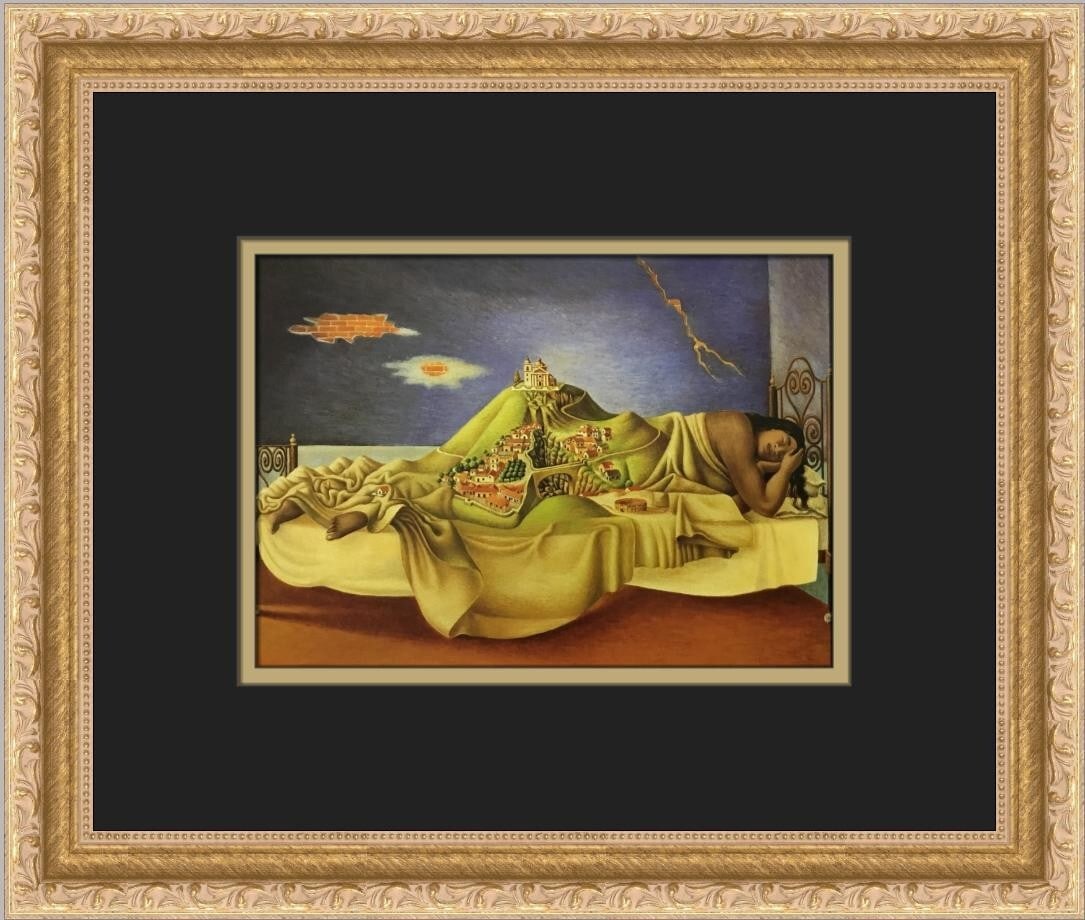 Antonio Ruiz The Dream of Malinche Custom Framed Art Print 12 x 14: Antonio Ruiz The Dream of Malinche Custom Framed Art Print 12 x 14 Enhance your art collection with this exquisite custom framed print titled "The Dream of Malinche" by artist Antonio Ruiz. This mediu