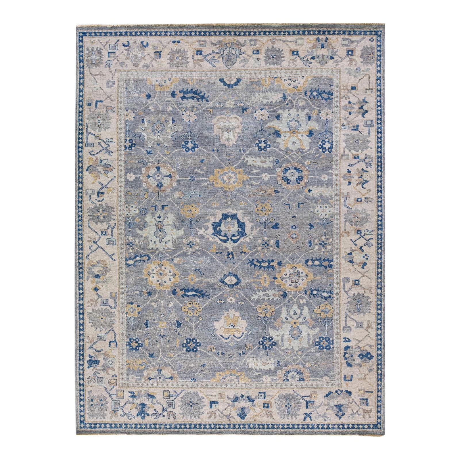 Artisan Collection Handmade Gray Floral Wool Rug 9'1" x 12' (1 of 10)