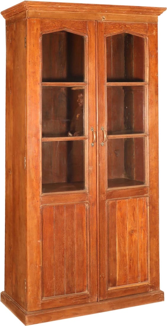 Elegant Brown Teak Wood Cabinet 86H 41W 15D (1 of 2)