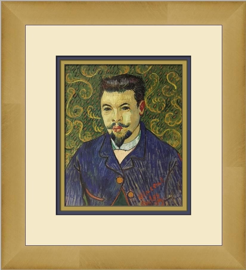 Vincent Van Gogh Dr. Felix Rey Custom Framed Print 1992 Impressionism Art: Vincent Van Gogh Dr. Felix Rey Custom Framed Print 1992 Impressionism Art This exquisite custom framed print features Vincent van Gogh's renowned artwork titled "Dr. Felix Rey." Measuring 12 inches in