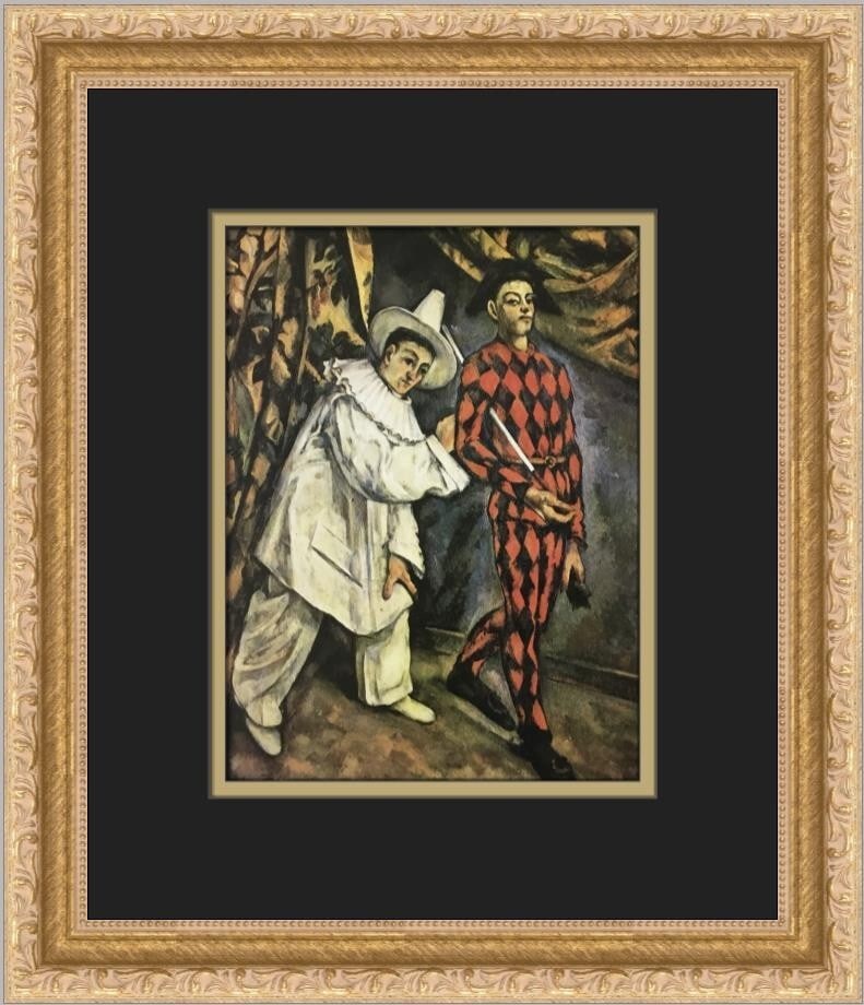 Paul Cezanne Mardi Gras Custom Framed Print 14 x 12 Impressionism: Paul Cezanne Mardi Gras Custom Framed Print 14 x 12 Impressionism This beautiful custom framed print titled 'Mardi Gras' by renowned artist Paul Cezanne captures the essence of Impressionism. Measurin