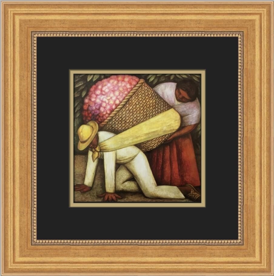 Diego Rivera The Flower Carrier Custom Framed Art Print 13x13: Diego Rivera The Flower Carrier Custom Framed Art Print 13x13 This custom framed print features Diego Rivera's renowned artwork, "The Flower Carrier," showcasing a blend of Impressionism and Realism.