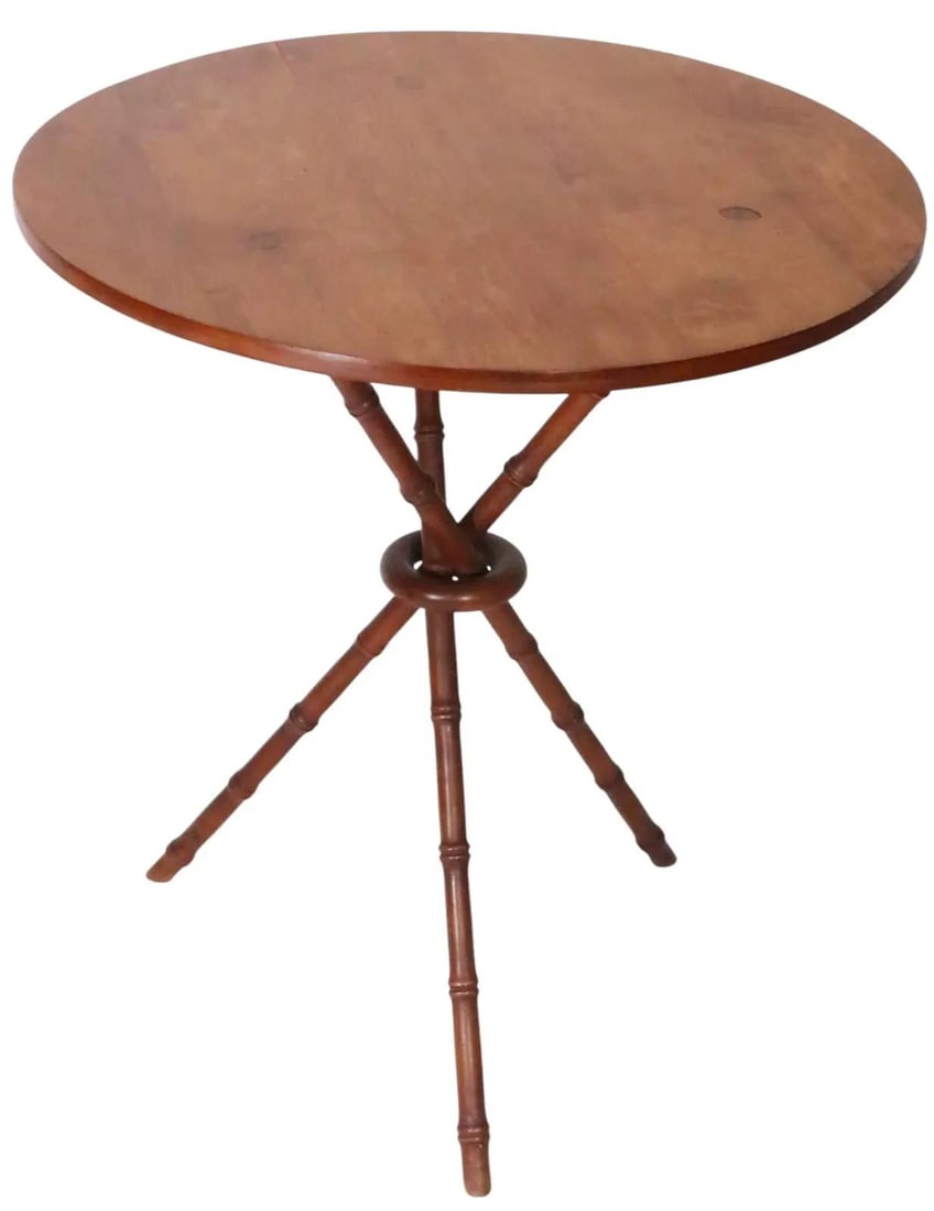 Mid 20th Century Faux Bamboo Donut Gueridon Table by Trutype - 8