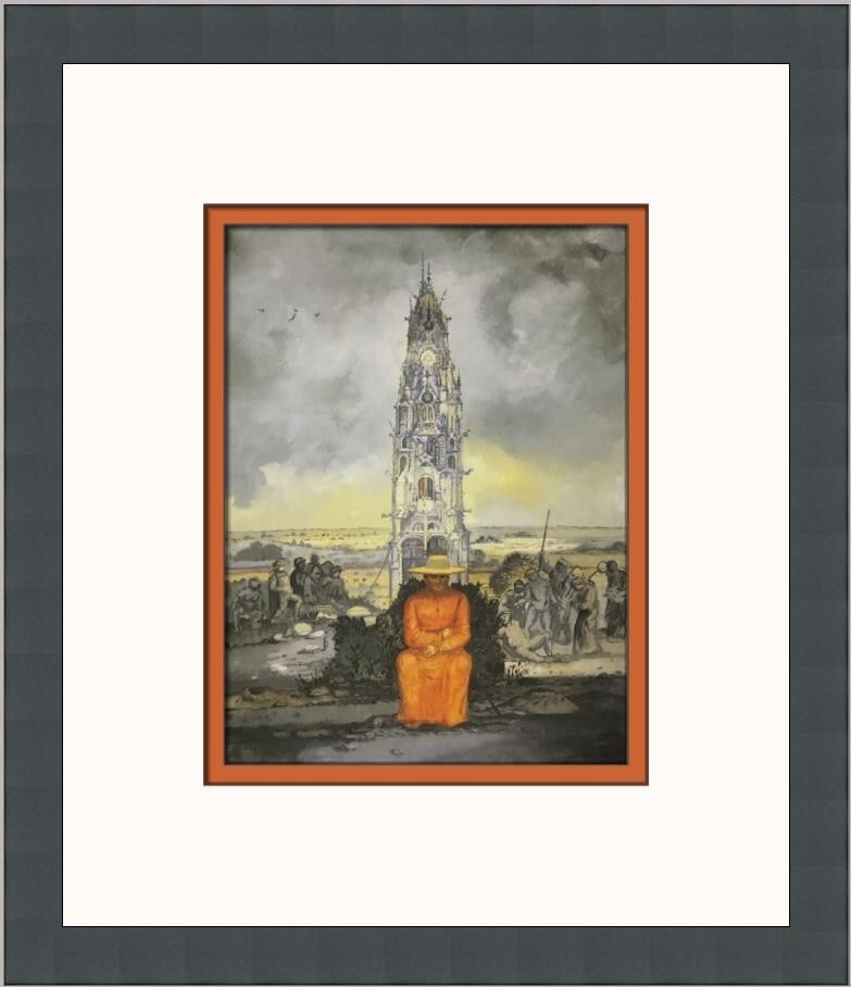 Kristians Tonny Portrait of Gertrude Stein Surrealism Custom Framed Print 12x11: Kristians Tonny Portrait of Gertrude Stein Surrealism Custom Framed Print 12x11 This stunning custom framed print titled 'Portrait of Gertrude Stein after Van Eyck' is a beautiful representation of su