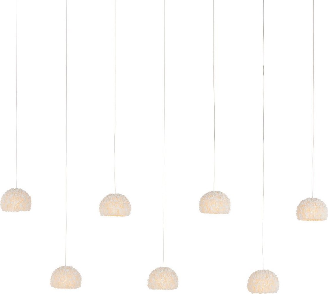 Currey Virtu 7-Light Pendant Clamrose Shell Modern Lighting: Currey Virtu 7-Light Pendant Clamrose Shell Modern Lighting Illuminate your modern home with the Elegant Virtu Pendant, a stunning multi-drop pendant light that combines contemporary design with
