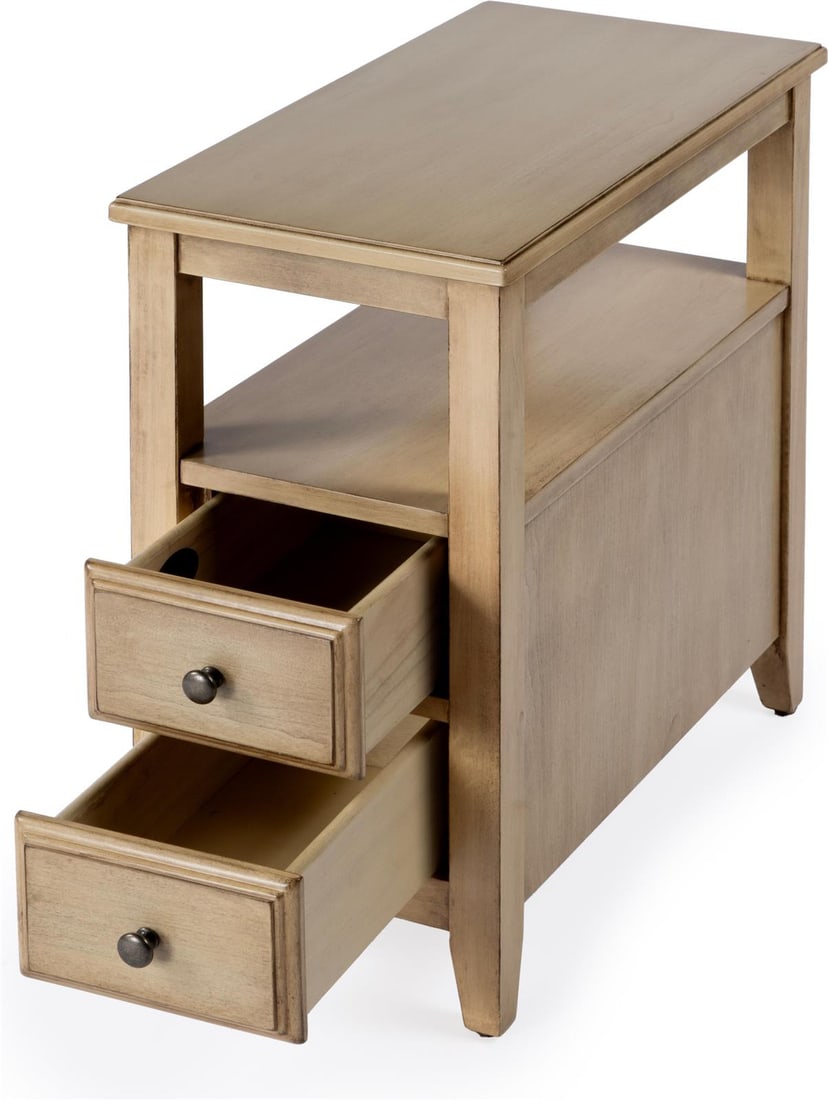 Marcus Collection Rectangular Side Table in Beige Finish - 2