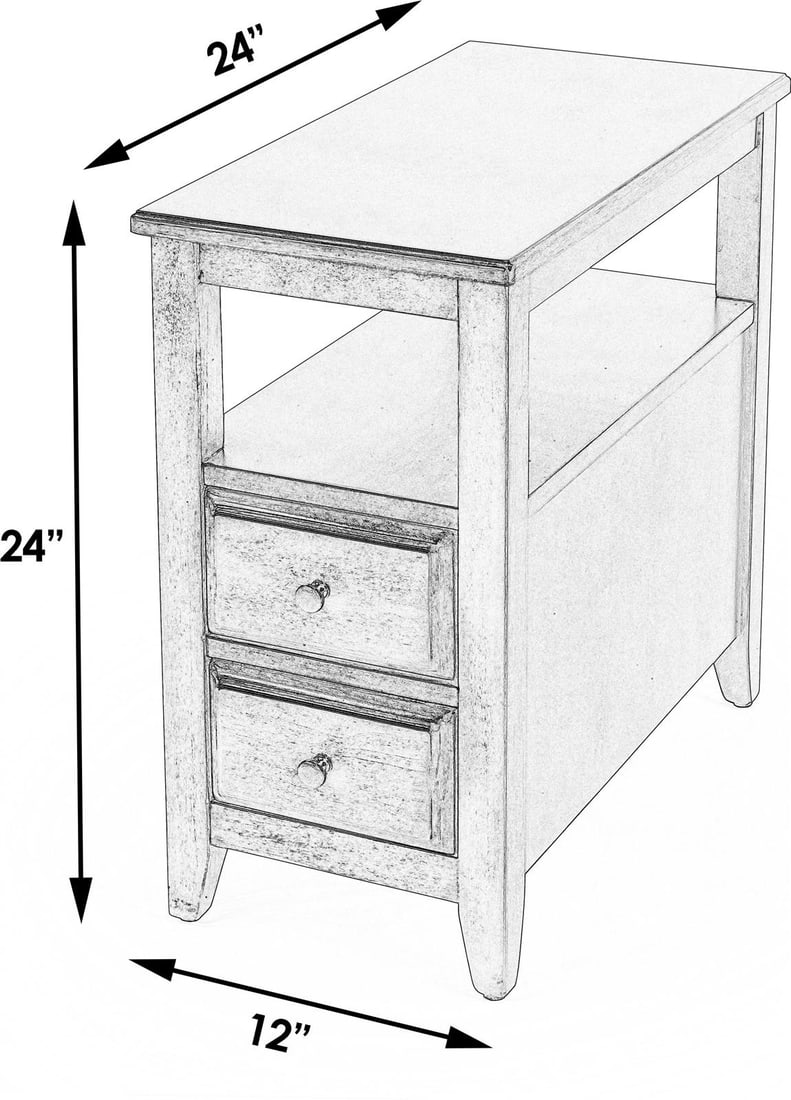 Marcus Collection Rectangular Side Table in Beige Finish - 8