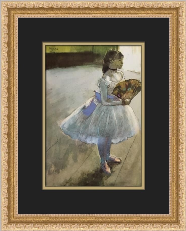 Edgar Degas Portrait Of A Dancer With A Fan Custom Framed Print: Edgar Degas Portrait Of A Dancer With A Fan Custom Framed Print This exquisite custom framed print by Edgar Degas captures the elegance of a dancer holding a fan, showcasing a blend of expressionism a