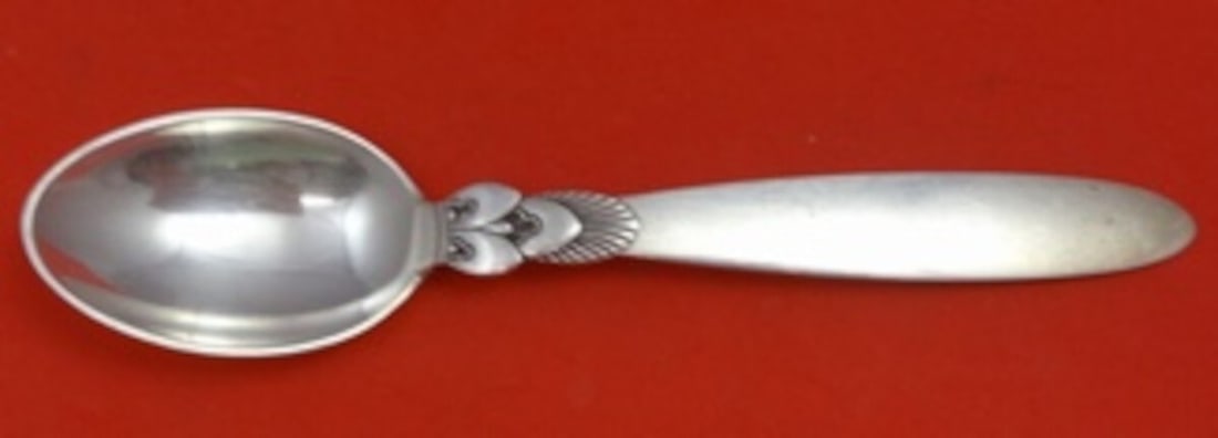 Georg Jensen Cactus Sterling Silver Teaspoon GI/GJ Mark 4 7/8" (1 of 2)