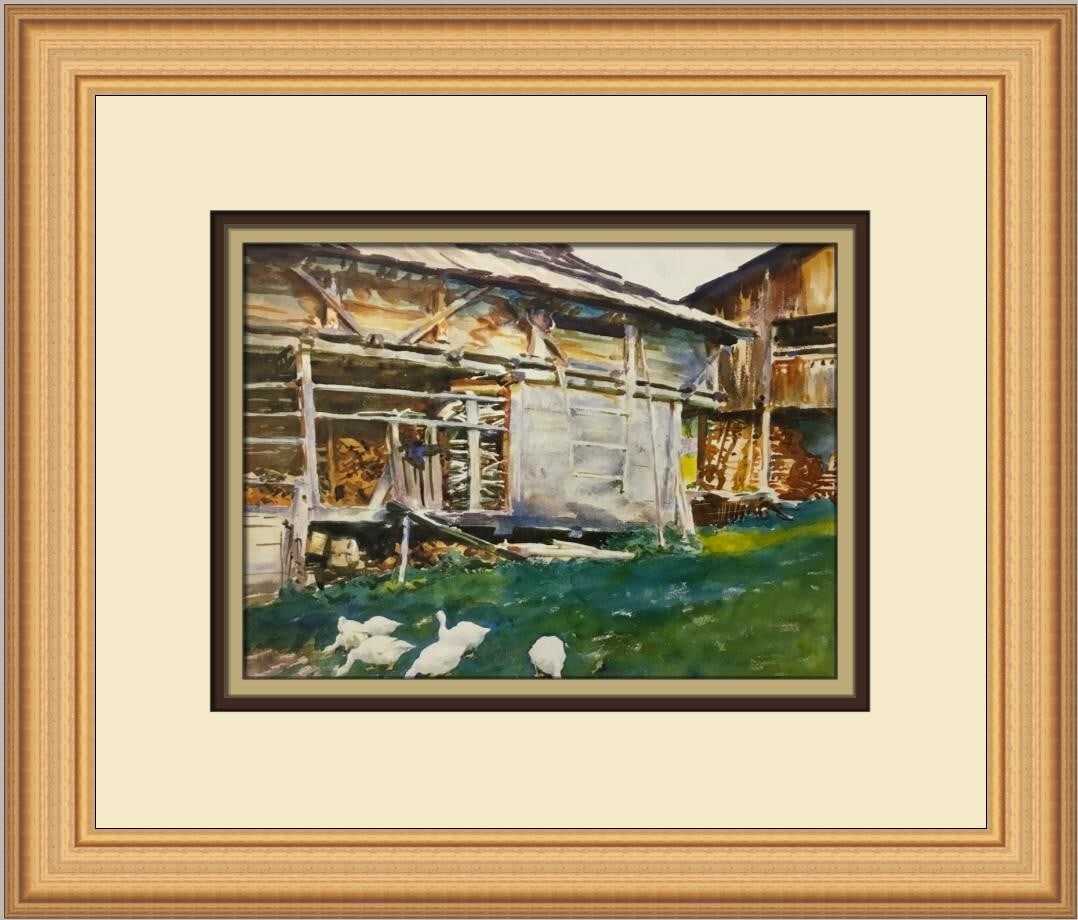 John Singer Sargent Woodsheds in Tyrol Custom Framed Print 14x12: John Singer Sargent Woodsheds in Tyrol Custom Framed Print 14x12 This exquisite custom framed print features the captivating artwork "Woodsheds in Tyrol" by renowned artist John Singer Sargent. Measur