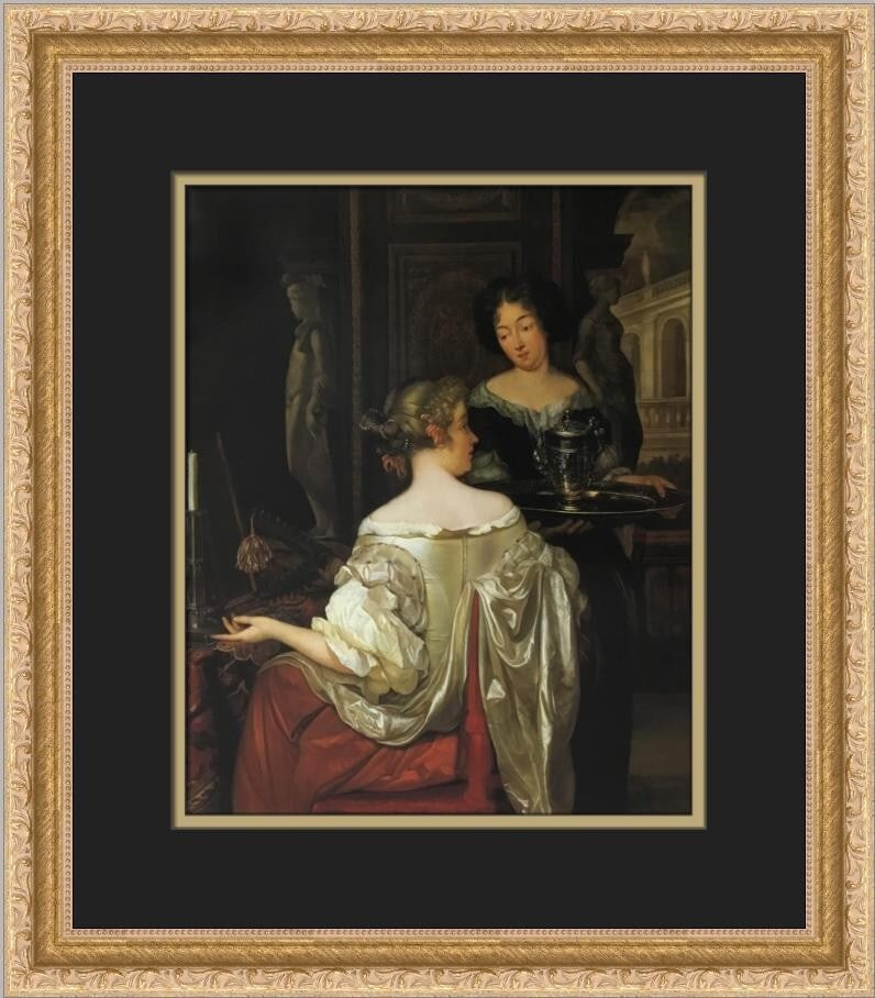 Eglon Hendrick Van Der Neer Lady and Her Maid Framed Art Print 17 x 15: Eglon Hendrick Van Der Neer Lady and Her Maid Framed Art Print 17 x 15 This stunning print features Eglon Hendrick Van Der Neer's artwork titled "Lady and Her Maid," capturing a beautiful scene in the