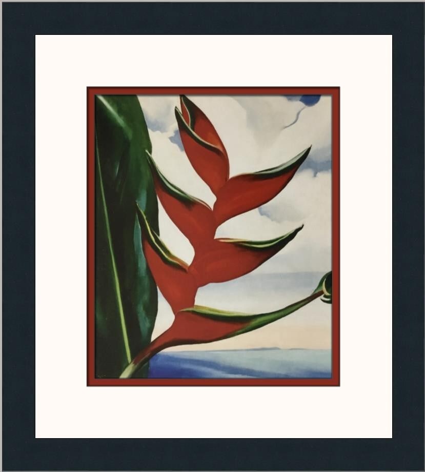 Georgia O'Keeffe Heliconia Crab's Claw Ginger Custom Framed Art Print: Georgia O'Keeffe Heliconia Crab's Claw Ginger Custom Framed Art Print Celebrate the beauty of nature with this striking custom framed print of Georgia O'Keeffe's "Heliconia Crab's Claw Ginger." This m