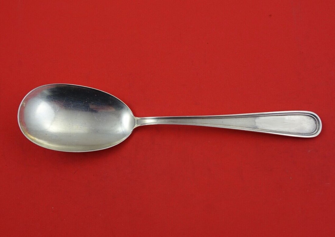 Kirk Calvert Sterling Silver Ovoid Serving Spoon 8 3/8 inches (1 of 2)