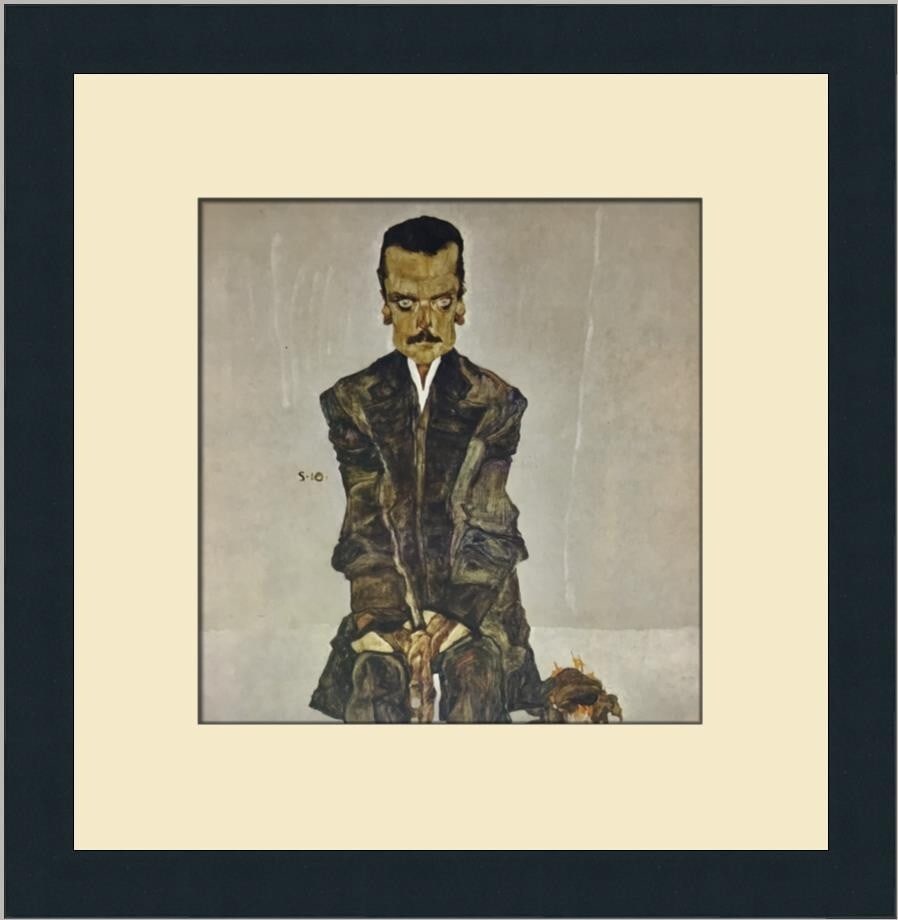 Egon Schiele Eduard Kosmak Custom Framed Surrealism Print 14x14: Egon Schiele Eduard Kosmak Custom Framed Surrealism Print 14x14 This beautiful custom framed print features the artwork titled "Eduard Kosmak" by renowned artist Egon Schiele, created in 1976. Measuri