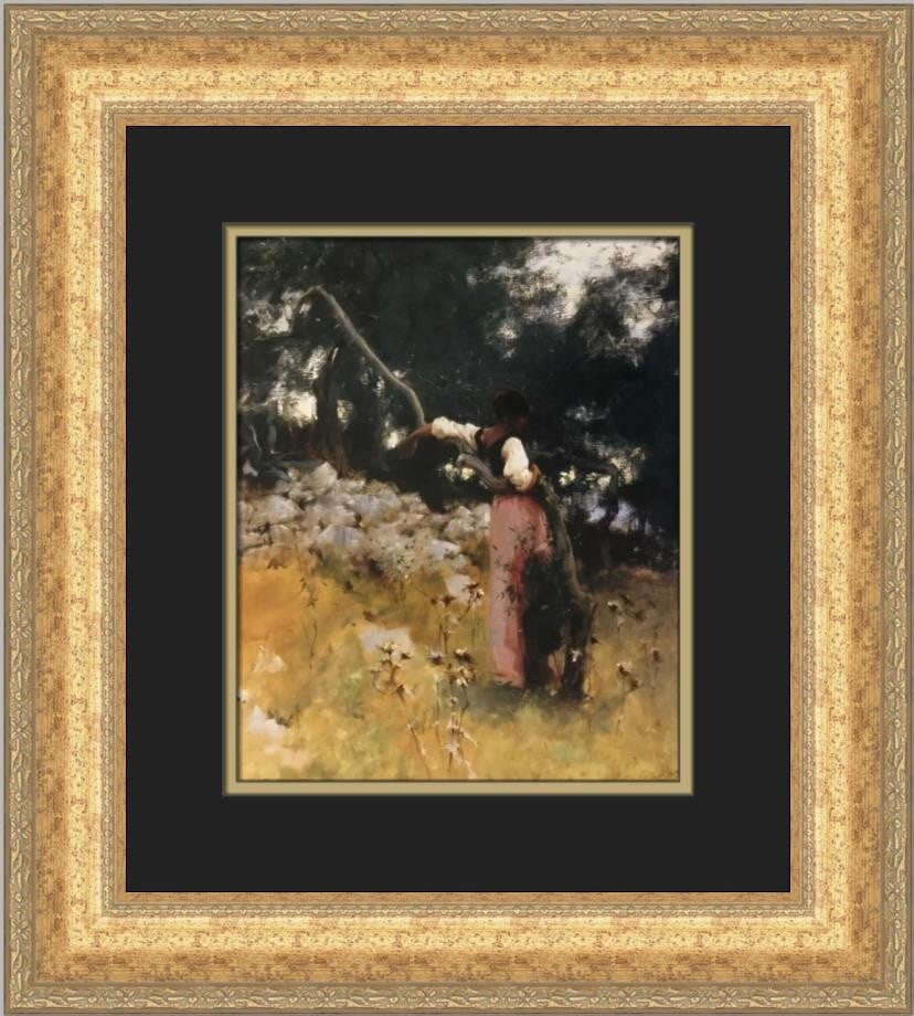 John Singer Sargent Capri Girl Custom Framed Art Print 19x17: John Singer Sargent Capri Girl Custom Framed Art Print 19x17 Experience the beauty of John Singer Sargent's iconic artwork with this custom framed print titled "Capri Girl." This medium-sized piece fe