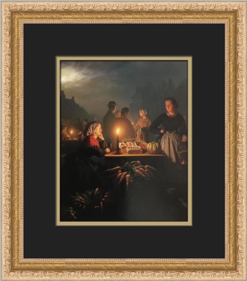 Petrus Van Schendel A Market At Night Custom Framed Print 14 x 13: Petrus Van Schendel A Market At Night Custom Framed Print 14 x 13 Experience the captivating charm of Petrus Van Schendel's 'A Market At Night.' This stunning custom framed print showcases a realistic