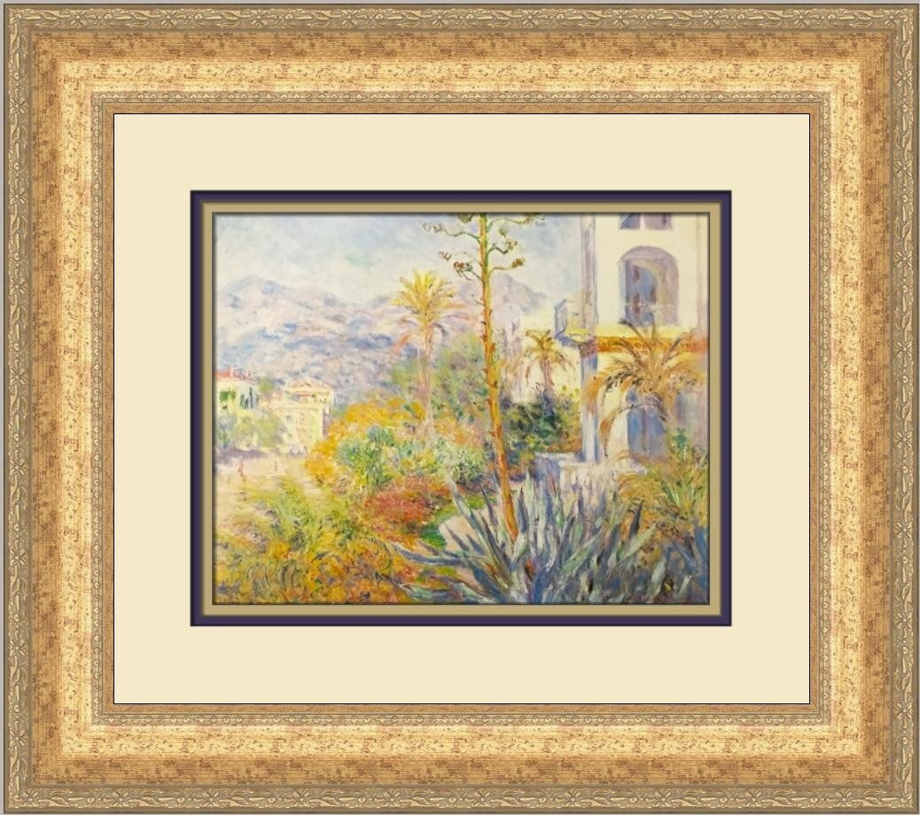 Claude Monet Bordighera Custom Framed Print 17x19 Landscape Art: Claude Monet Bordighera Custom Framed Print 17x19 Landscape Art This exquisite custom framed print features Claude Monet's captivating artwork titled "Bordighera." The print is produced using offset l