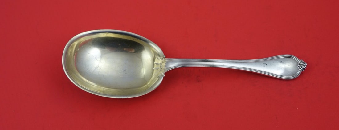Towle Paul Revere Sterling Silver Berry Spoon 9" with Gold Wash Bowl: Towle Paul Revere Sterling Silver Berry Spoon 9" with Gold Wash Bowl This exquisite Paul Revere berry spoon by Towle is crafted from high-quality sterling silver, featuring a light gold wash bowl. Mea