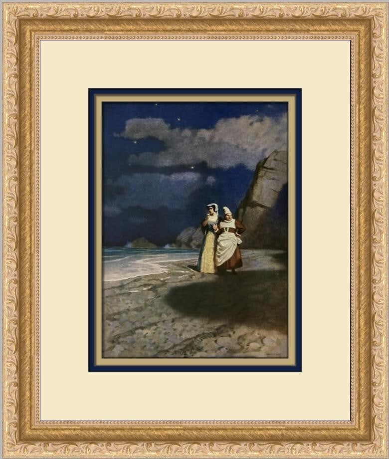 N.C. Wyeth Rose Salterne Custom Framed Print 14x12 Impressionism: N.C. Wyeth Rose Salterne Custom Framed Print 14x12 Impressionism This custom framed print features N.C. Wyeth's captivating artwork titled "Rose Salterne and the White Witch." Measuring 14 in x 12 in