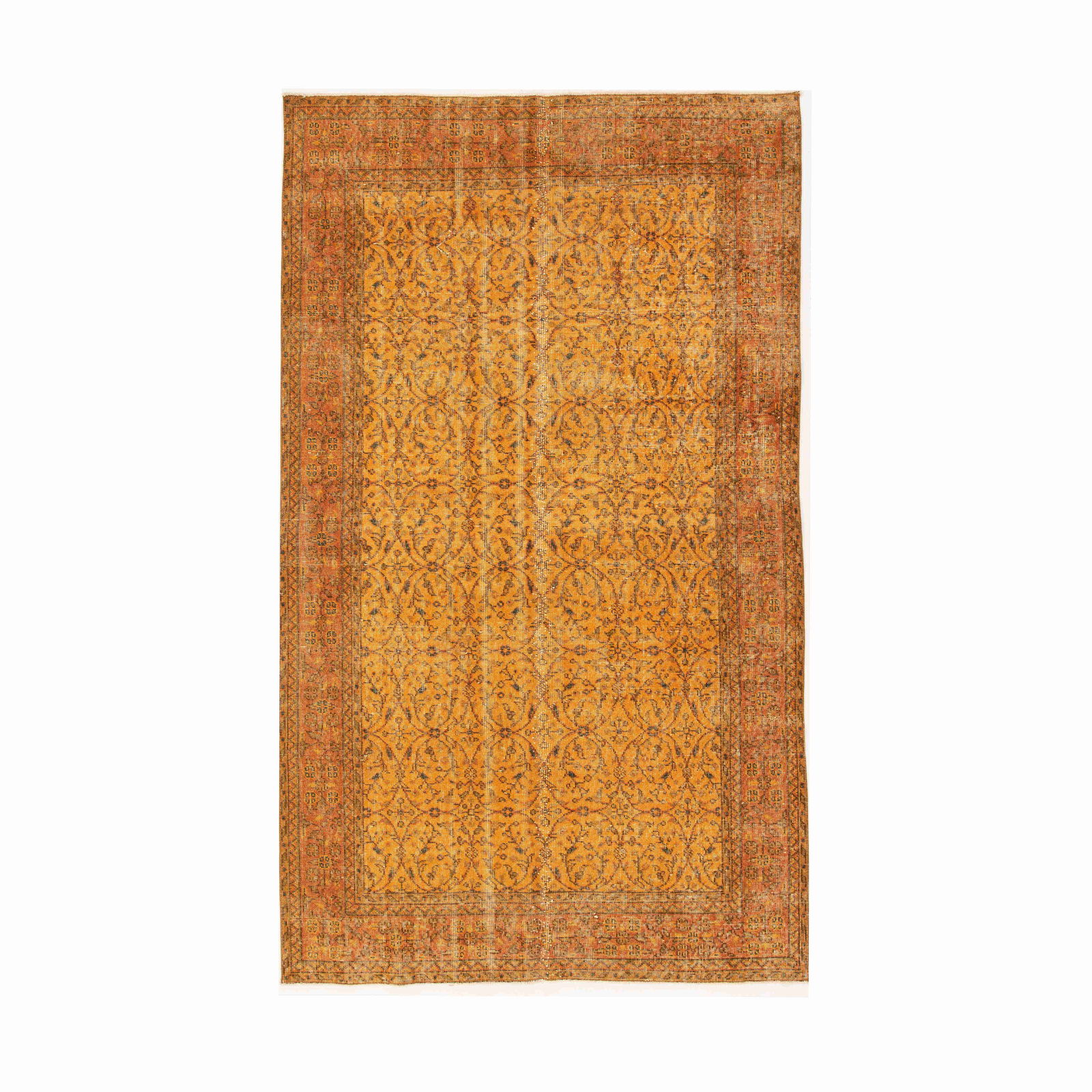 Handmade Vintage Carpet Wool on Cotton 61.4 x 104.7 Inches (1 of 8)