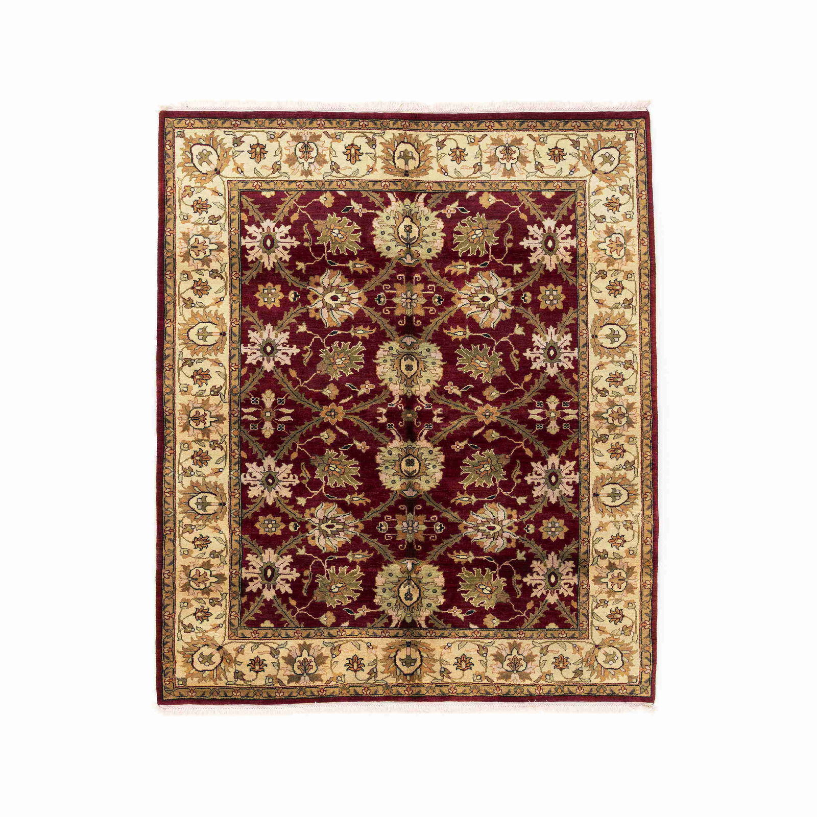 Handmade Usak Wool on Cotton Carpet 82.3 x 96.9 Inches (1 of 8)