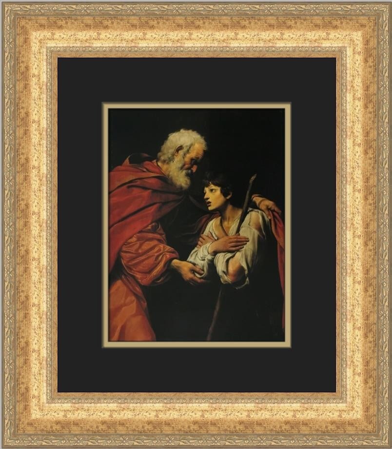 Lionello Spada The Return of the Prodigal Child Custom Framed Art Print: Lionello Spada The Return of the Prodigal Child Custom Framed Art Print This beautiful custom framed print titled 'The Return of the Prodigal Child' by artist Lionello Spada captures the essence of re